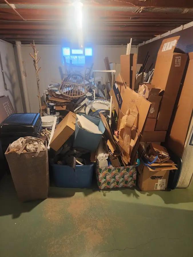 Roll-off dumpster container at job site for Concrete Dumpster Rental in Clarinda